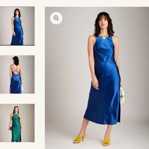 Beautiful satin midi dress open back NWT wedding guest formal